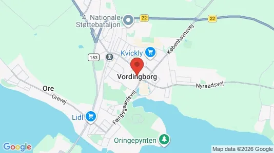 Butikslokaler til leje i Vordingborg - kort over placeringen