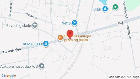 Kliniklokaler til leje i Hasselager - kort over placeringen