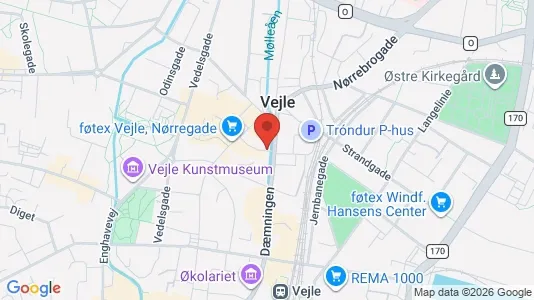Kliniklokaler til leje i Vejle Centrum - kort over placeringen
