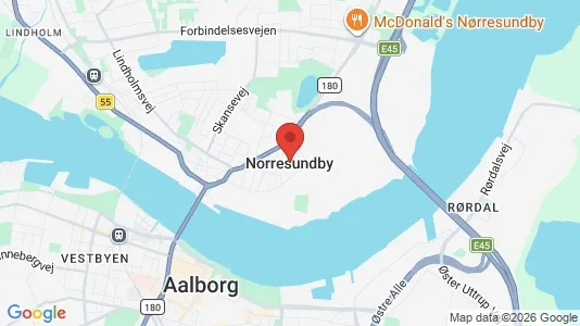Kontorlokaler til leje i Nørresundby - kort over placeringen