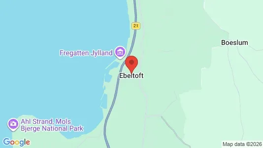 Butikslokaler til leje i Ebeltoft - kort over placeringen
