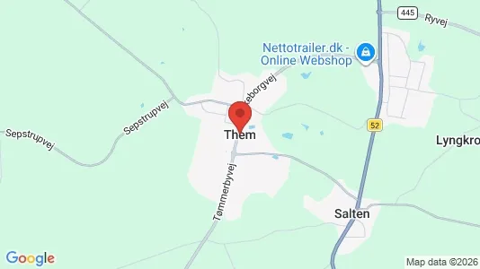 Butikslokaler til leje i Them - kort over placeringen