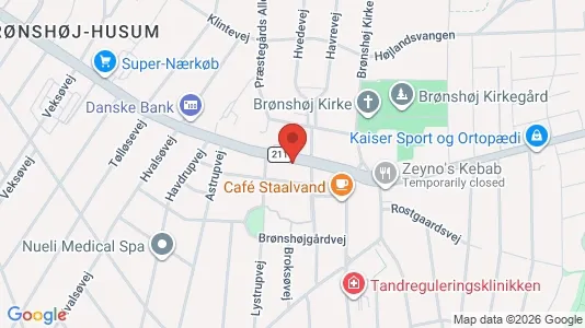 Kliniklokaler til leje i Brønshøj - kort over placeringen
