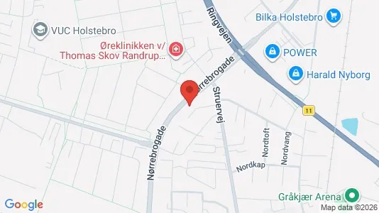 Kliniklokaler til salg i Holstebro - kort over placeringen