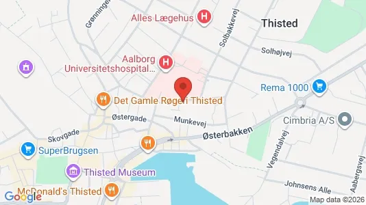 Kontorlokaler til leje i Thisted - kort over placeringen