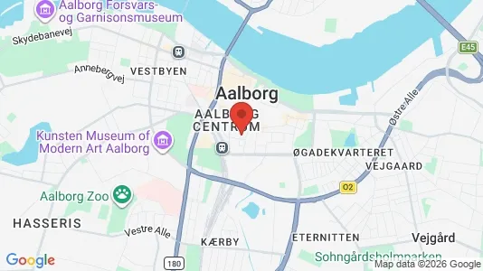 Butikslokaler til leje i Aalborg Centrum - kort over placeringen