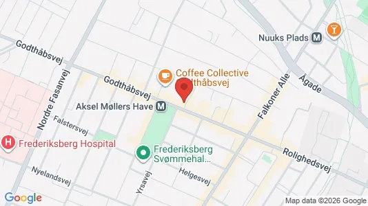 Kliniklokaler til leje i Frederiksberg - kort over placeringen