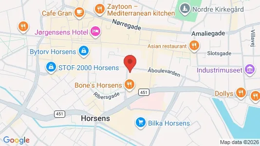 Kliniklokaler til leje i Horsens - kort over placeringen