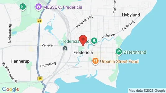 Kliniklokaler til leje i Fredericia - kort over placeringen