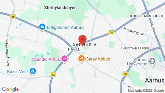 Butikslokaler til leje i Århus V - kort over placeringen