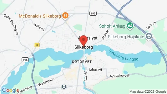 Butikslokaler til leje i Silkeborg - kort over placeringen