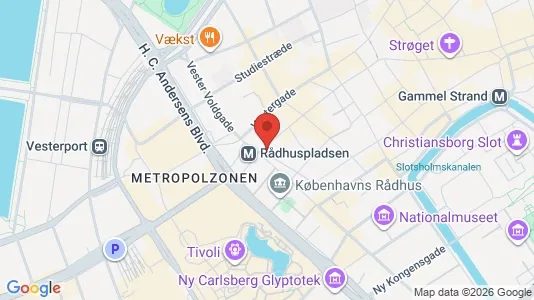 Butikslokaler til leje i Vesterbro - kort over placeringen