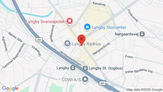 Kliniklokaler til leje i Kongens Lyngby - kort over placeringen